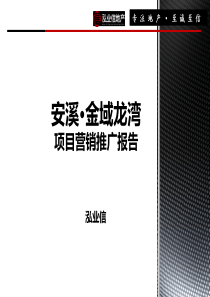 福建安溪金域龙湾项目营销推广报告