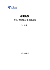 中国电信大客户管理系统业务需求书(DOC 167页)