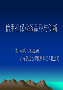 信用担保业务品种与创新讲座（课件）