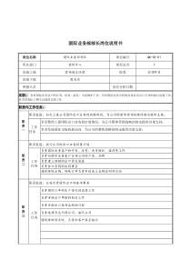 国际业务部部长岗位说明书