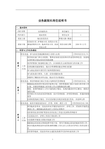 某医院业务副院长岗位说明书