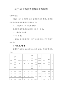 联通正式商用套餐和业务