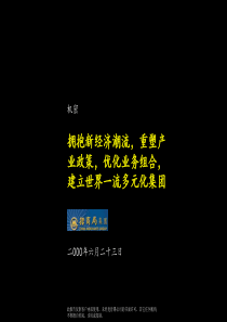 重塑产业政策,优化业务组合,建立世界一流多元化集团