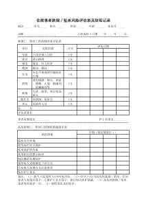 住院患者跌倒坠床风险评估表及防范记录(1)