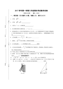 徐汇区2017学年第一学期期末考试八年级数学试卷