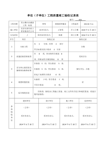 单位(子单位)工程质量竣工验收记录表