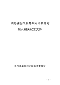 阜南县医共体实施方案及相关文件目录