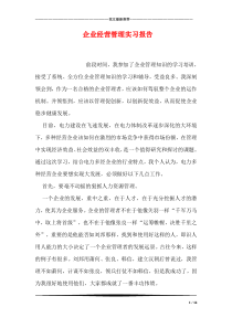 企业经营管理实习报告