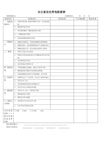 办公室安全用电检查表