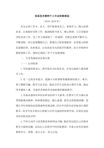 信息技术教师个人专业发展计划