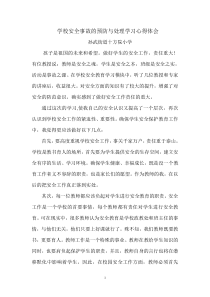 学校安全事故的预防与处理学习心得体会