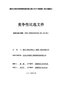 XXXX年第一批农网改造升级工程施工——比选文件-出版