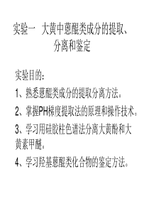 大黄中蒽醌类成分的提取、分离和鉴定