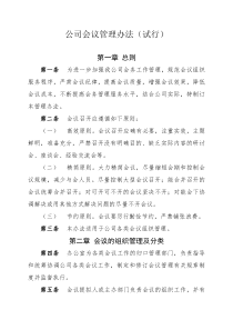 公司会议管理办法(试行)