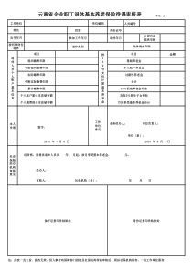 云南省企业职工退休基本养老保险待遇审核表