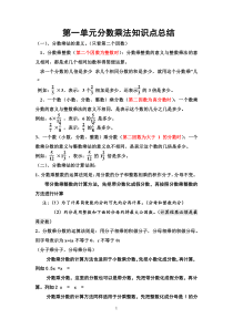 六年级上册数学分数乘法知识点总结