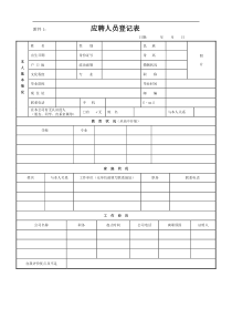 员工应聘登记表