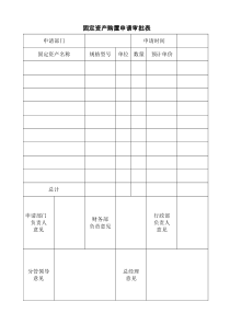 固定资产购置申请审批表