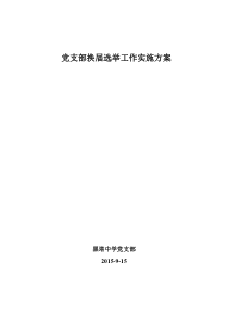 党支部换届选举工作实施方案