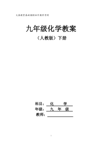 人教版九年级化学下册全册教案