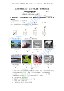 北京朝阳区2017-2018学第一学期期末检测