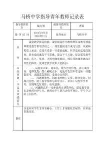 指导青年教师记录表