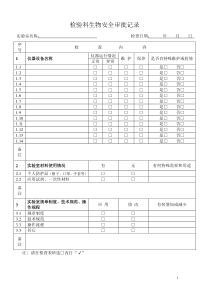 检验科生物安全审批记录