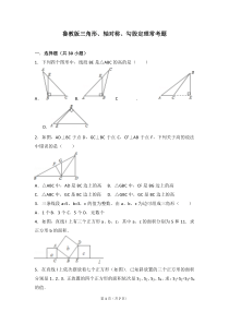 鲁教版三角形、轴对称、勾股定理常考题