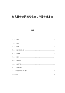 养老护理院设立可行性分析报告