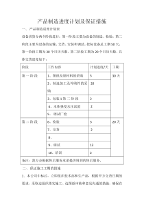 产品制造进度计划及保证措施