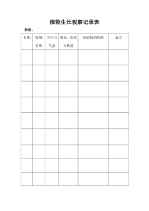 植物生长观察记录表