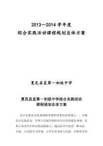 学校综合实践活动课程规划总体方案