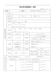 物业项目基础情况一览表