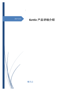 Kettle产品详细介绍