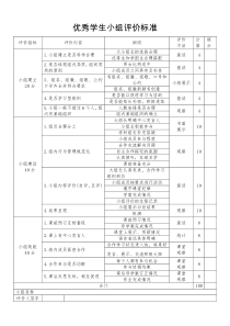 优秀小组评价表