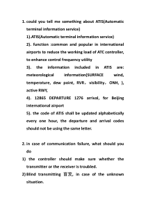 ICAO考试OPI问题整理及答案