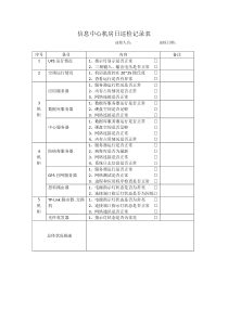 信息中心机房日巡检记录表