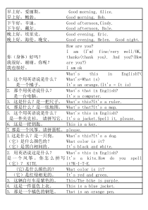 鲁教版六年级上学期英语重点句子