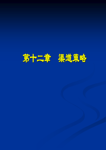 12市场营销学-第12章-渠道策略