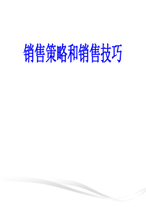 《销售策略与技巧》