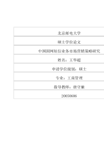 中国固网短信业务市场营销策略研究