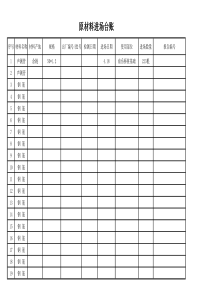 工程原材料进场台账表格样式