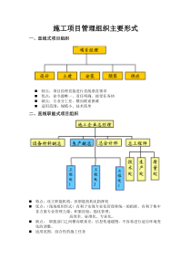 施工项目管理组织主要形式