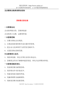 北京某某美容事业机构营销模式策划案