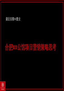 合肥华地公馆项目营销策略思考_未来CBD城市综合体销售推广策划