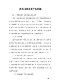 理想信念方面存在问题