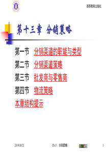 市场营销学Ch13分销策略