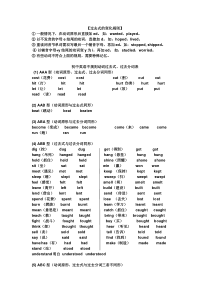 初中英语不规则动词过去式过去分词汇总