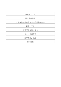 江苏省井神盐业有限公司营销策略研究