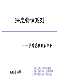 深度营销系列----营销策略动态组合(1)